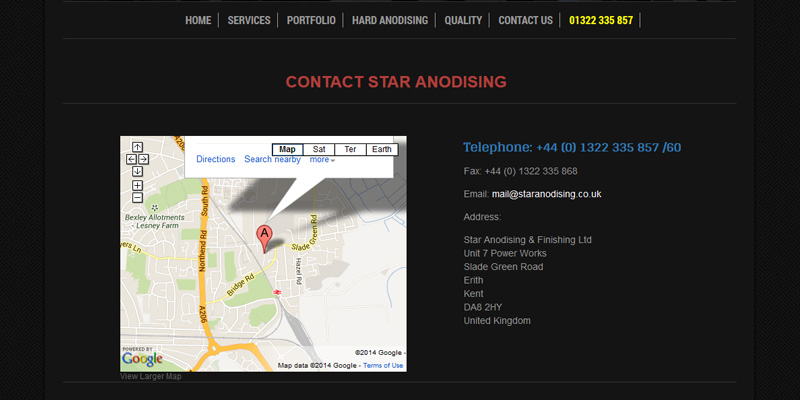 Star Anodising's website